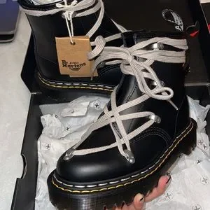 Brand New Authentic Dr. Martens x Rick Owen Boots 1460 Rick Owens Leather Platform Boots in Black | Dr. Martens main image 4